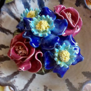 Purple and blue Ceramic Flowers